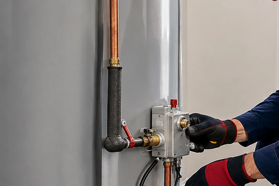 Residential water-heater control area for a no-hot-water guide