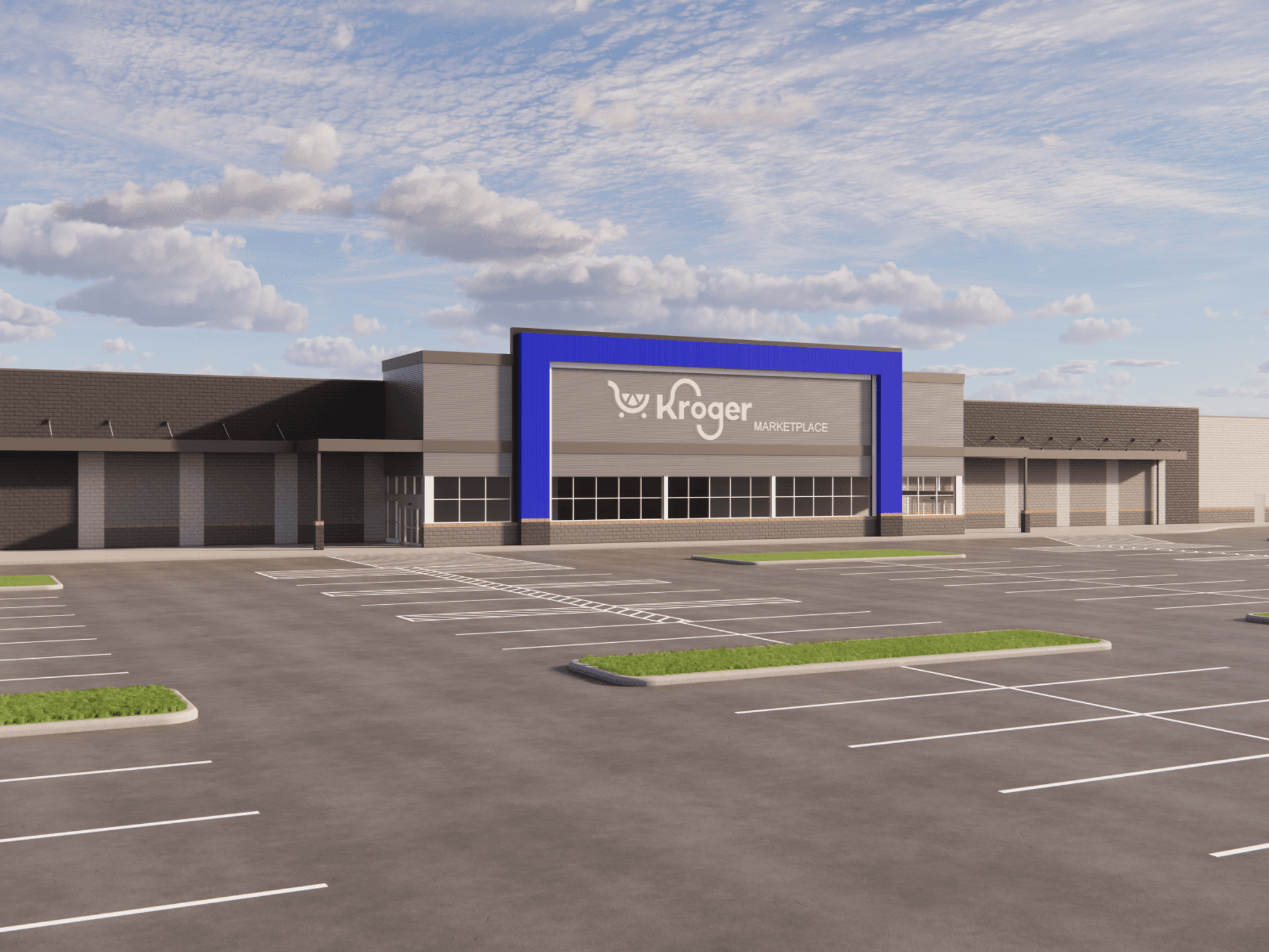 Rendering of the planned Kroger Marketplace at Princeton Town Center